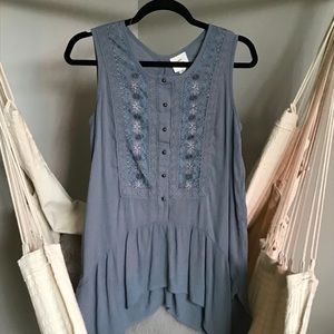 Long Tank Top with floral design